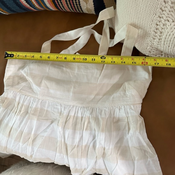 J. Crew NWT Ivory & White Striped Babydoll Top Blouse Lined Side Zip size 10 - Picture 13 of 16